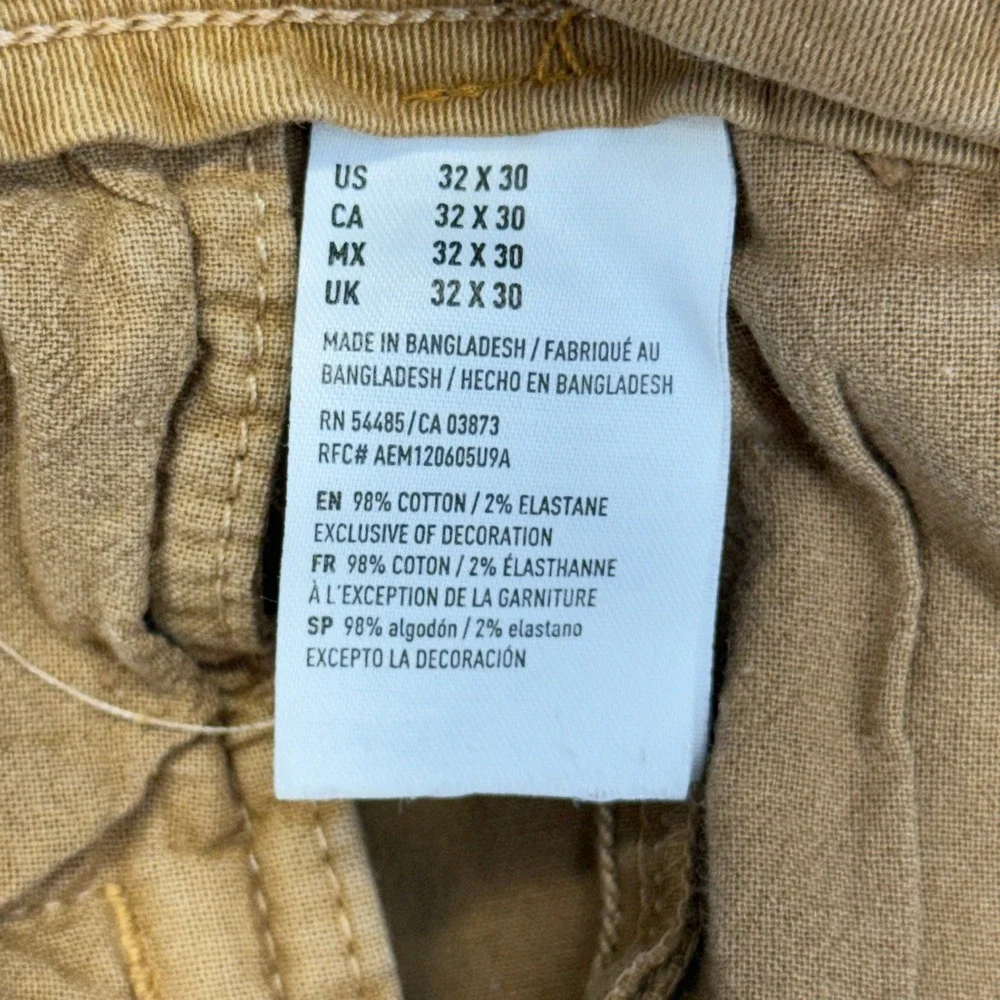 American Eagle Chinos Mens 32x30 Tan Cotton Slim Extreme Flex Pants